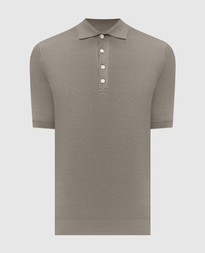 Brunello Cucinelli Khaki ribbed polo shirt M29400025