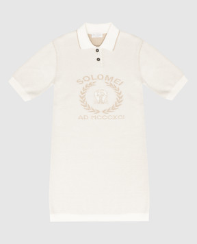 Brunello Cucinelli Children's white polo dress with emblem B19M21A95C