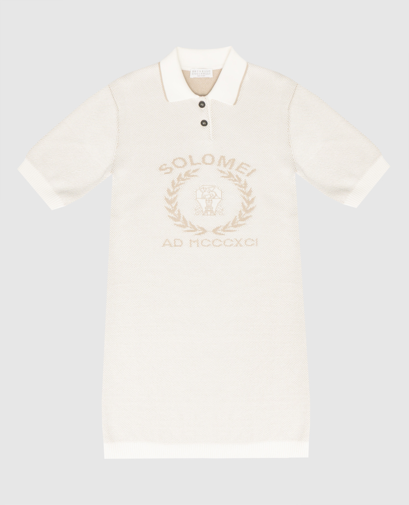 

Children's white polo dress with emblem Brunello Cucinelli