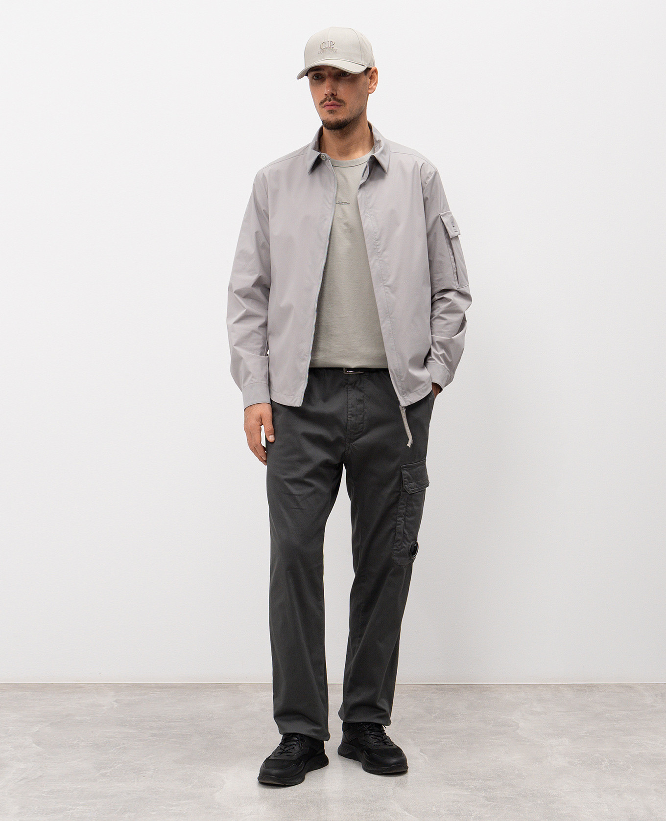 Grey pants with logo patch C.P. Company 2