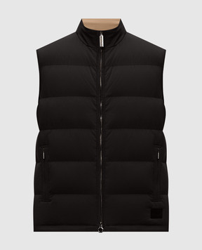 Stefano Ricci Black down vest with logo patch MDJ6300280519V