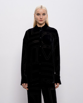 Toteme Black velvet blouse with silk 261WRT0702FB0548