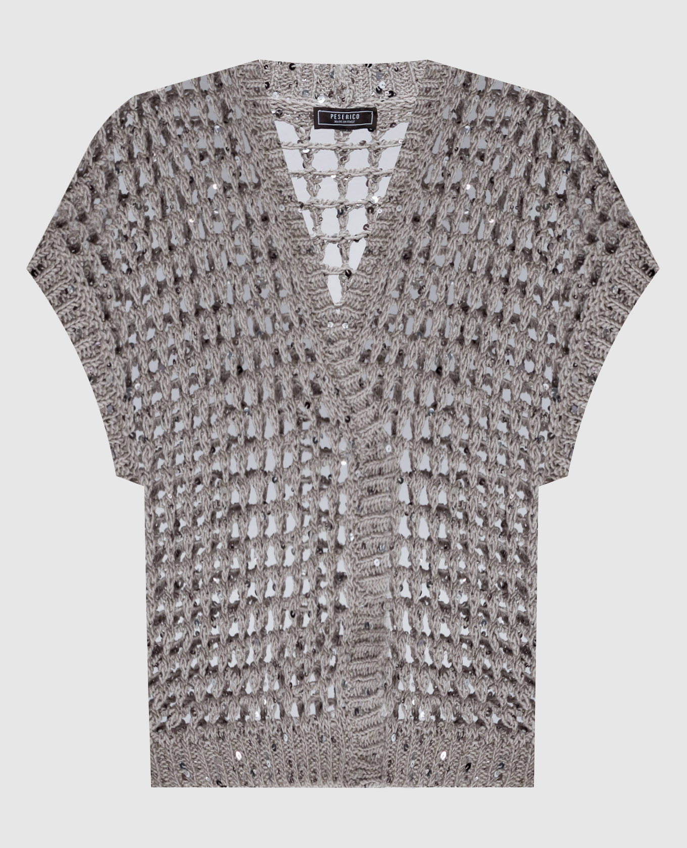 

Brown openwork vest with sequins Peserico