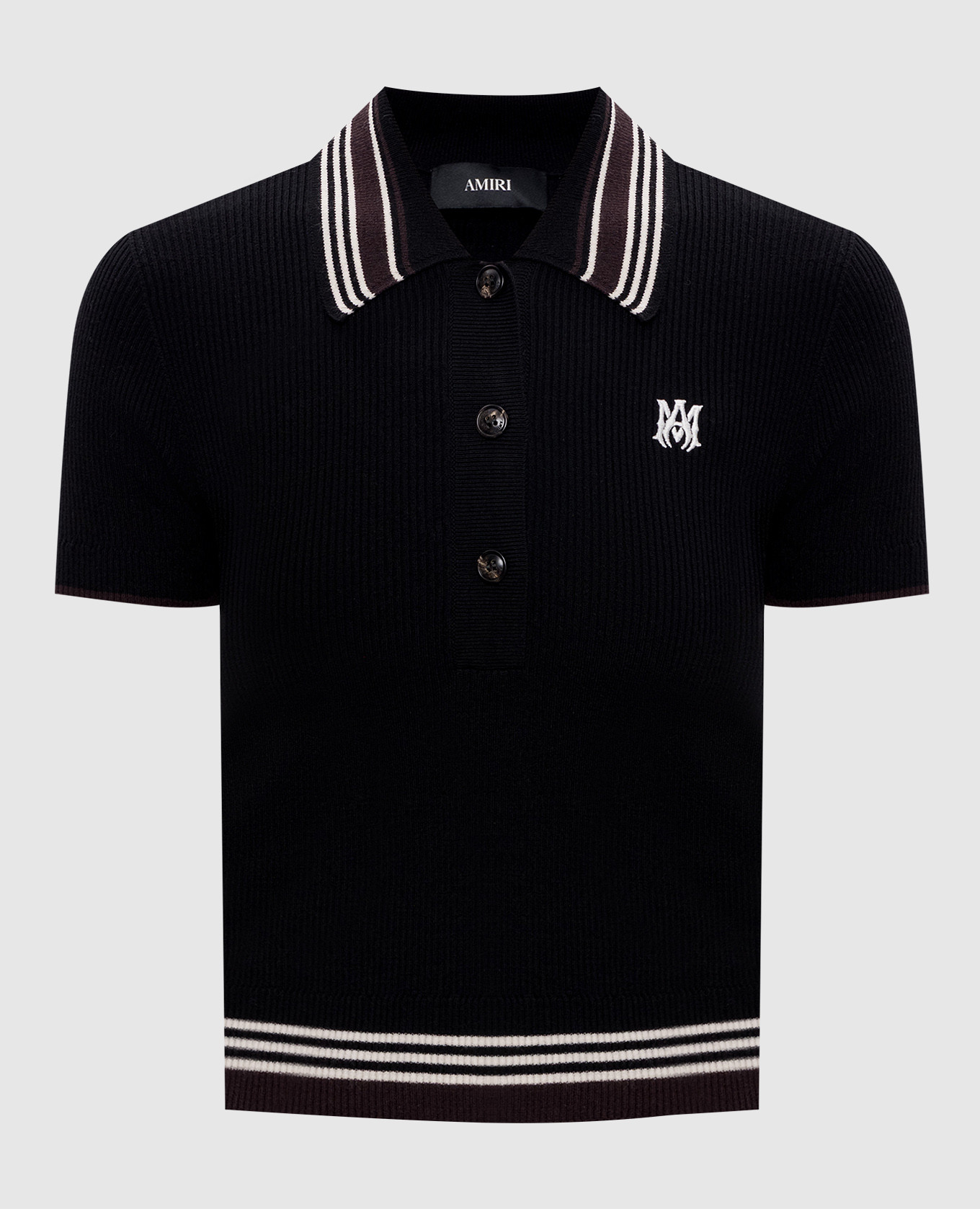 

Black ribbed polo with wool AMIRI