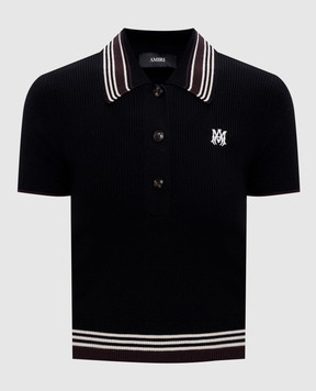 AMIRI Black ribbed polo with wool AWTOKN1006
