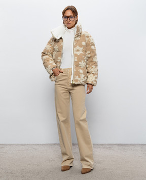 Herno Beige patterned down jacket PI002264D12955