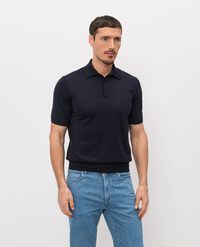 Agnona Blue wool polo shirt K311U150B1812