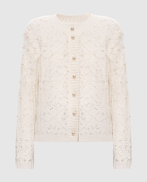 Twinset Ivory cardigan with beads 262LI3TBB
