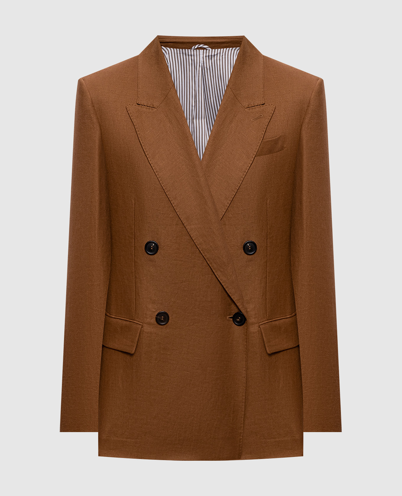 Brown linen jacket with chain