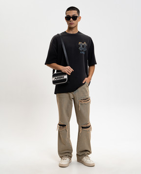 AMIRI Black Flames T-shirt with logo print AMTOJR1112
