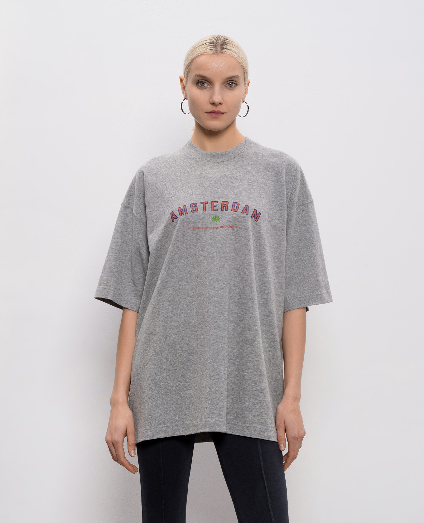 

Grey melange printed T-shirt Vetements