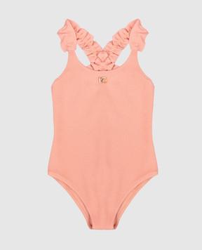 Dolce&Gabbana Children's pink swimsuit with DG monogram L2J870ON0CA
