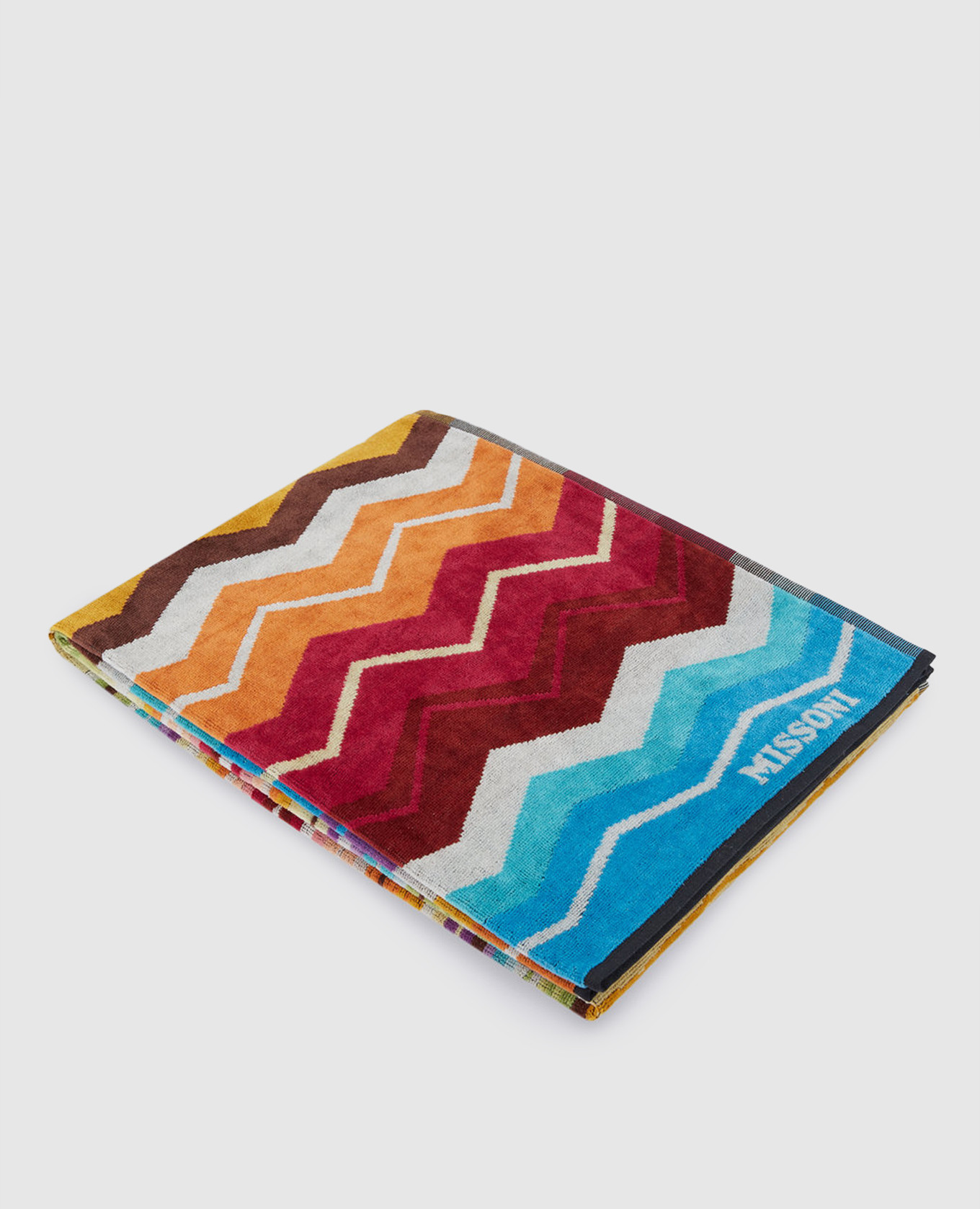 

Hugo terry beach towel with logo Missoni Home, White