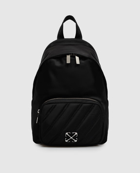 Off-White Black backpack with textured emblem OWWNB09F26FB01