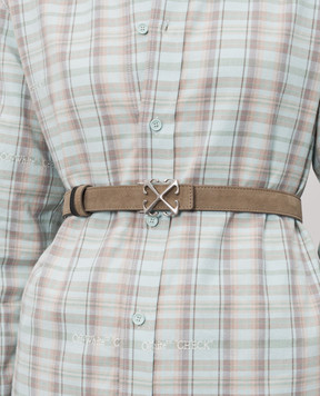 Off-White Reversible suede belt with Arrow emblem OWRB133S26LEA001