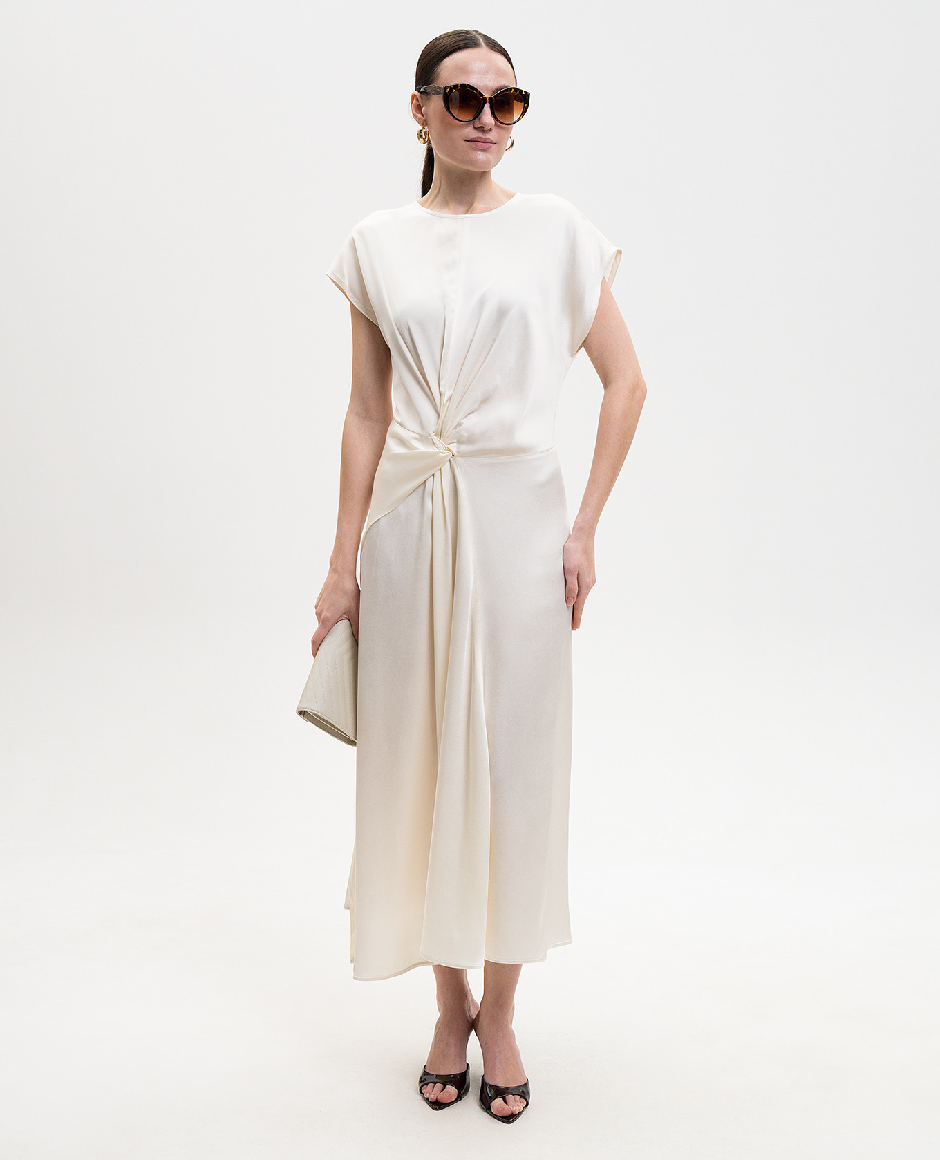 

Aria ivory midi dress Victoria Beckham, Beige