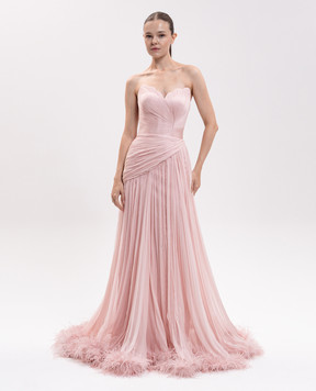 Iris Serban Pink Gisselle dress with a harvester effect VIOLLETE