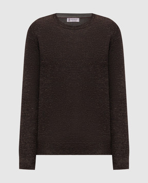 Brunello Cucinelli Brown cashmere, silk and linen jumper MSY00100