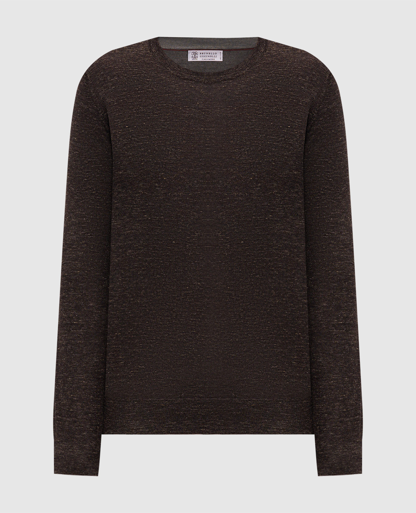 Brown cashmere, silk and linen jumper