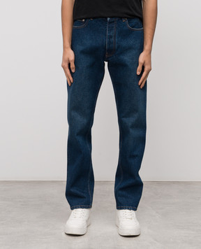 Off-White Blue jeans with a worn effect 44MYA175C9D004
