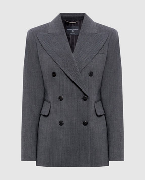 Ermanno Scervino Gray double-breasted jacket with wool D496I323VCYAX