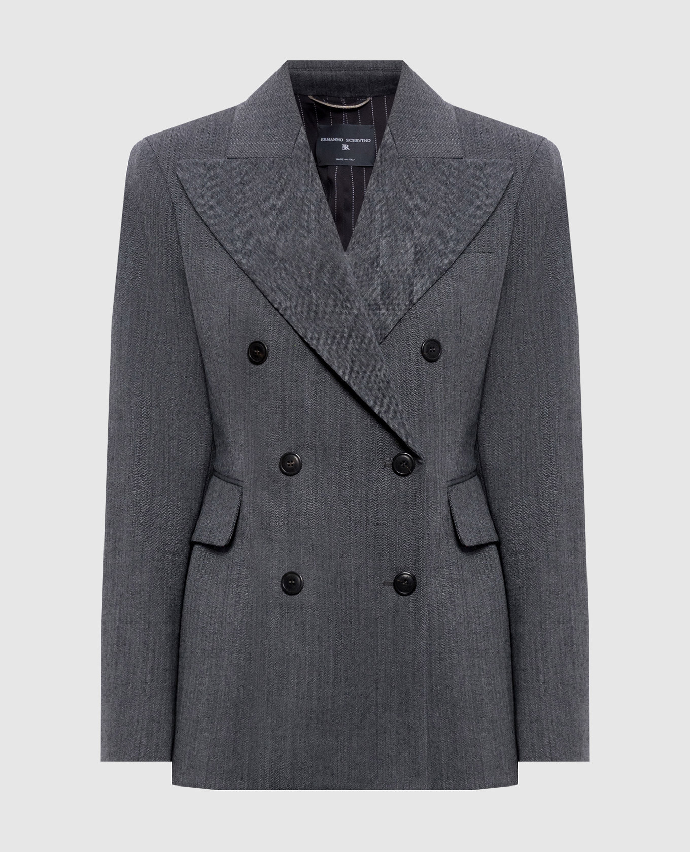 Gray double-breasted jacket with wool