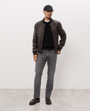 Trussardi Black polo with piping M0198000021NMK604K01