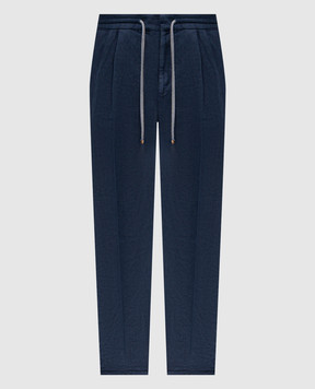 Brunello Cucinelli Blue linen pants M243DE1710