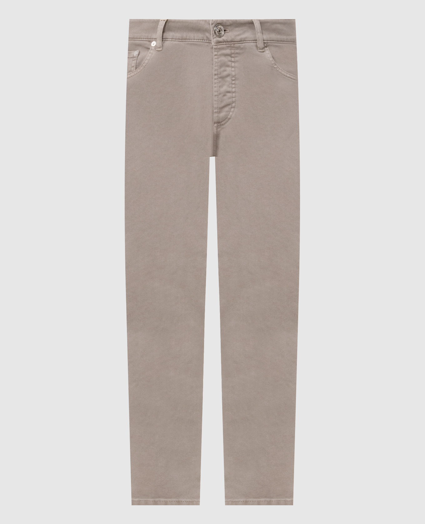Grey jeans with logo patch