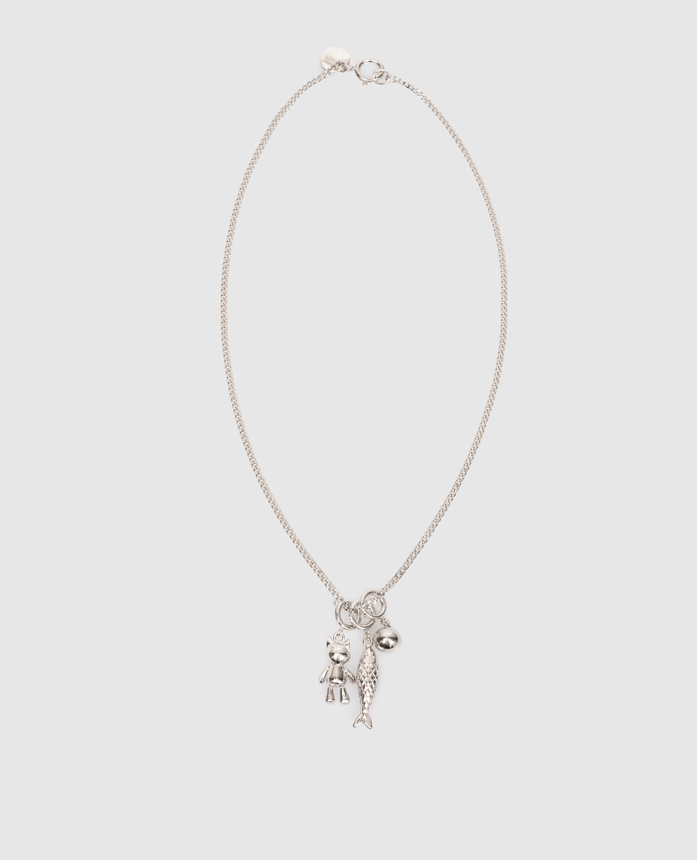

Silver chain with branded pendants Juun.j, Black