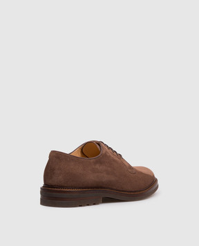 Brunello Cucinelli Brown suede derby shoes MZUSOLX810