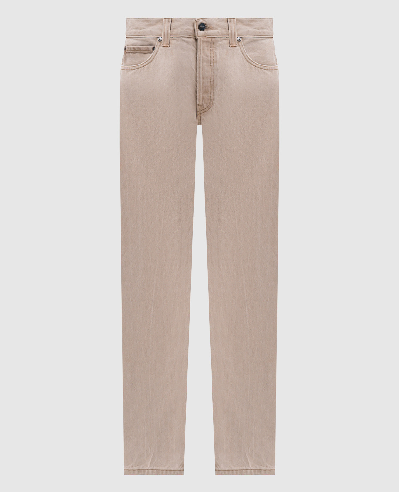 Beige Callum jeans with logo patch Khaite