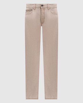 Khaite Beige Callum jeans with logo patch 1166926068