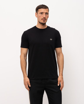 Valentino Black T-shirt with VLogo embroidery 9V3MG10VBMM