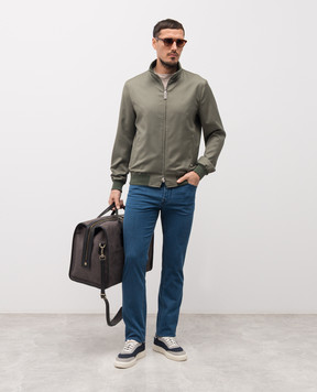 Stefano Ricci Khaki wool jacket with logo MDJ62001704531