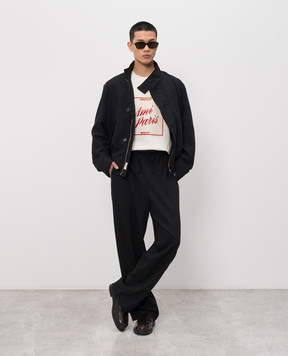 Ami Paris Ivory T-shirt with textured print UTS385726m