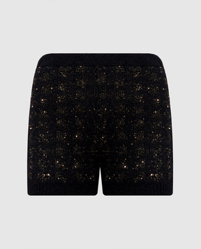 Twinset Black alpaca wool shorts 262TP3362
