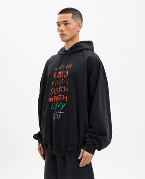 Vetements Black hoodie 7 Sins ME76HD195BX