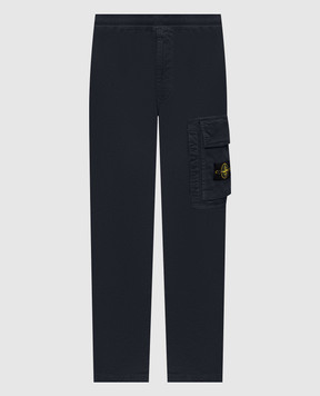 Stone Island Blue pants with logo patch L2S153100036S00L1