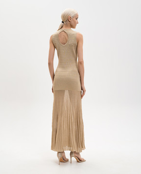 Twinset Beige midi dress with lurex 261TP3123