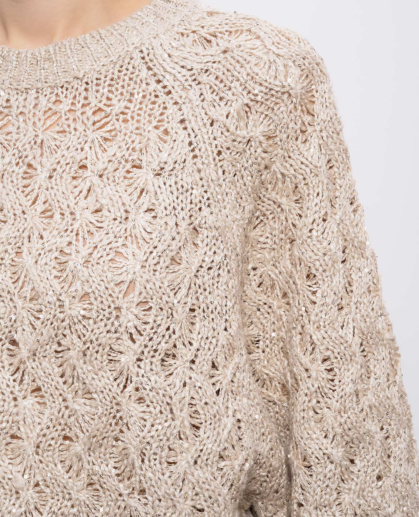 

Beige sweater with silk and linen Brunello Cucinelli