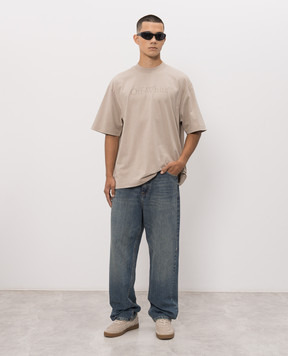 Off-White Beige T-shirt with logo print 44MAA120S26J00H