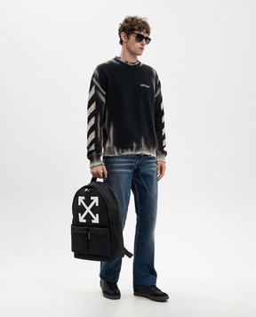 Off-White Diag Corrosion black sweater with holes 44MHE20US26K003