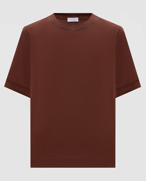 Brunello Cucinelli Brown T-shirt with lapels M0T81BZ100