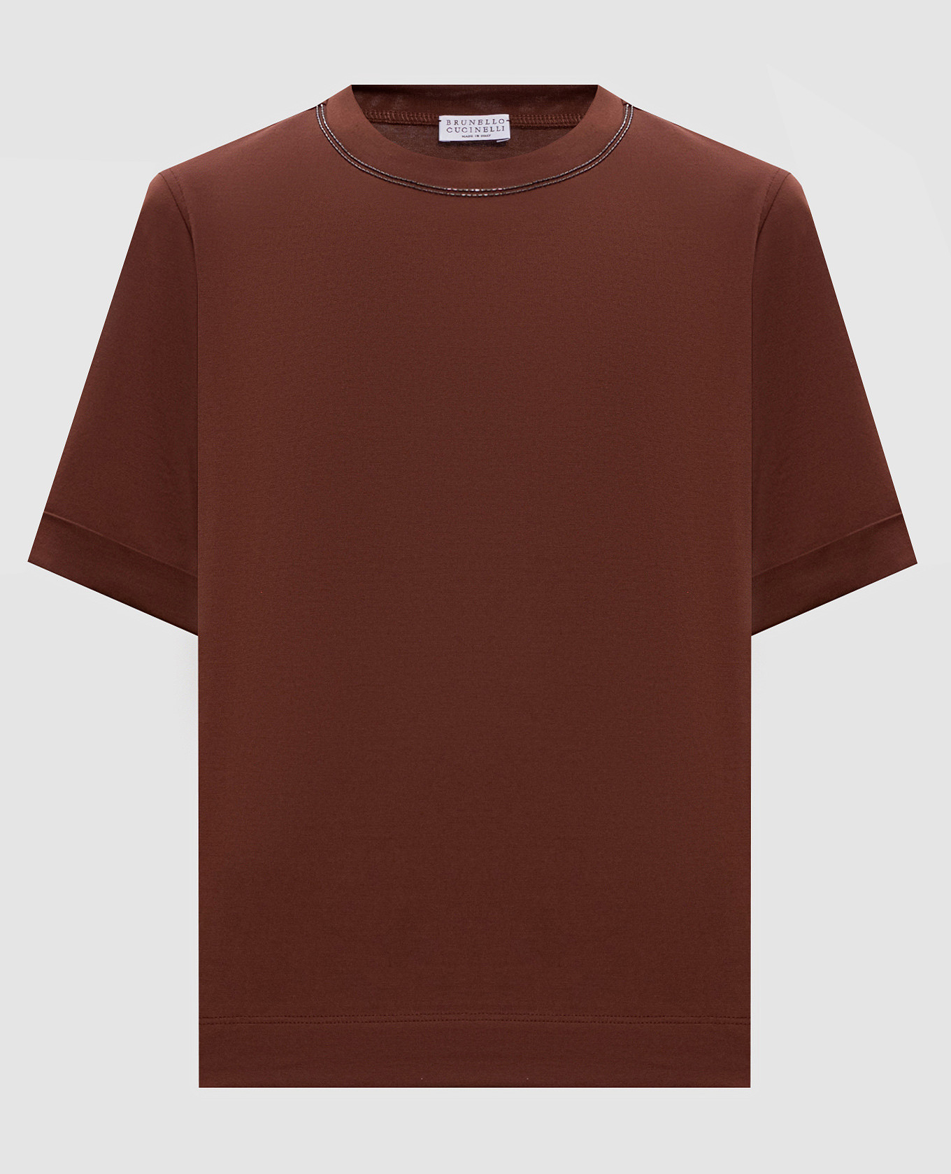Brown T-shirt with lapels