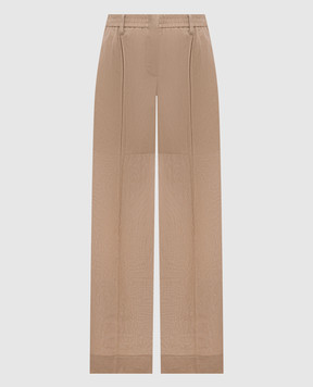 Brunello Cucinelli Brown pants with a monil chain M0F91P9174