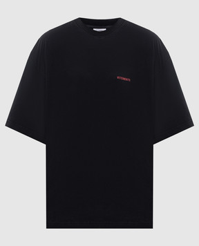Vetements Black t-shirt with logo print MH27TR142Bw