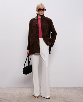 Simonetta Ravizza Brown suede Chelsea jacket S06JA402S1L1C