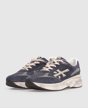 Premiata Moerun blue combination sneakers with emblem MOERUN7306