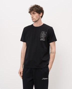 Off-White Black T-shirt with Double Arrow logo print 44MAA027S26J003